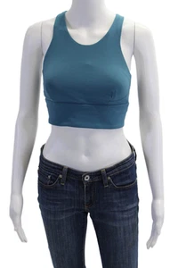 Lululemon Womens Racerback High Neck Stretch Knit Sports Bra Blue Size 6 - Picture 1 of 4