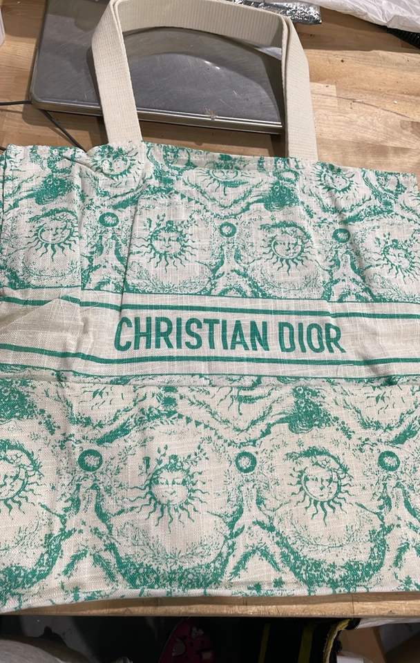 Dior Dioriviera Cotton Tote Sun Pattern Torquise - Image 1 of 1