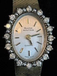 Women's BULOVA 6948 Accutron Swiss Made Watch 10K RGP - 16 .58ct Diamonds READ - Picture 1 of 9