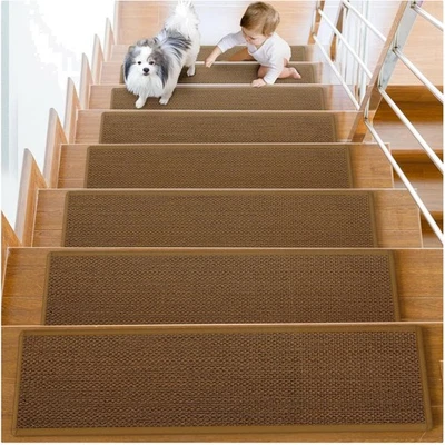 Escaleras antideslizantes para peldaños de madera, corredores de escaleras interiores, 4 piezas 8" x 30"... Foto 1 de 4