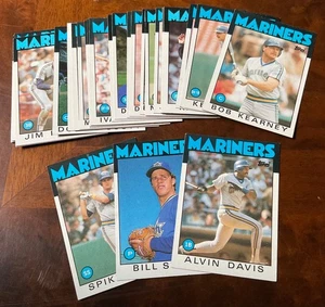 1986 Topps Baseball SEATTLE MARINERS Lot of 30 different cards - Picture 1 of 2