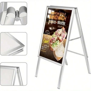 A2 ALUMINIUM PAVEMENT POSTER SIGN A-BOARD SNAP FRAME SHOP DISPLAY STAND - Picture 1 of 8