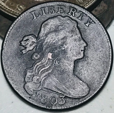 1803 Draped Bust Large Cent 1C Ungraded US Copper Coin CC27964 - Image 1 of 4