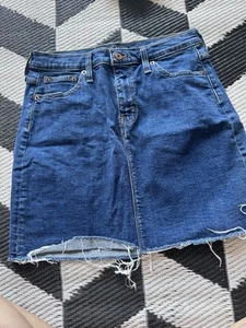 J. Falda vaquera Crew para mujer talla 2 floral bordada elástica dobladillo crudo - Imagen 1 de 11