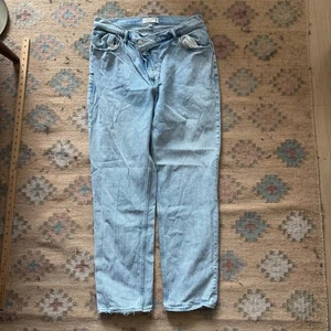 Pantalones de mezclilla Abercrombie & Fitch para mujer 33 16 The '90s rectos ultra altos tiro curva - Imagen 1 de 6