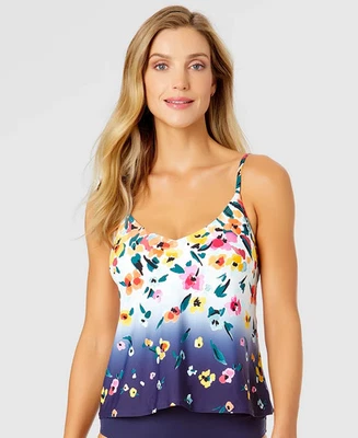 Anne Cole X2710 女式浸染花卉三明治游泳上衣,多种,S — 第 1/4 张图片