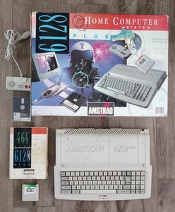 AMSTRAD CPC 6128 PLUS ORDINATEUR PC CARTOUCHE BOITE NOTICE CLAVIER BASIC BURNIN - Photo 1/4
