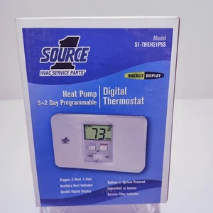 Source 1 Heat Pump (5+2 Day) Programmable Digital Thermostat S1-THEH21P5S NEW  - Picture 1 of 3