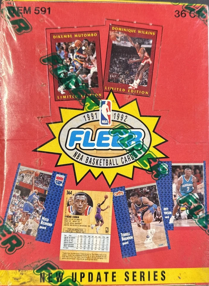 1991-92-Fleer Updated Series Basketball- 36 Pack Box- Factory Sealed Stamped Box - Image 1 of 1