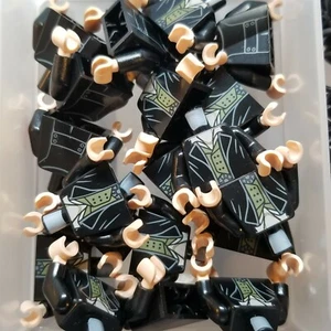 NEW LEGO | Minifigure Torso - Black Coat Lapels White Collar Olive Vest - 1 each - Picture 1 of 1