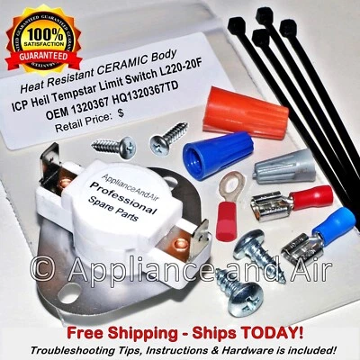1320367 HQ1320367TD ICP Heil Tempstar Limit Switch L220-20F, Ships Today! Foto 1 de 4