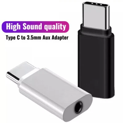 2 PC USB-C Type C Adapter Port to 3.5MM Aux Audio Jack Earphone Headphone Car. + - Image 1 of 4