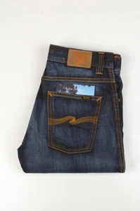 32673 Jeans Nudie Slim Jim Metal Inc Blu Jeans Uomo Taglia 30/32 - Foto 1 di 8