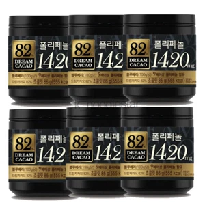 Lotte Dream High Cacao 82% Polyphenol Korean Food Chocolate Snack 3.1 oz × 6 p - Picture 1 of 7