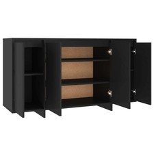 AX Credenza 4Ante Nero Piano Parete 135x41x75cm PortaOggetti Multimedia + 809594