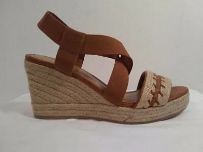Women's BASS RYLEE Espadrille Wedge Heel Sling Strap Sandals Sz-9 M Brown f391 - Image 1 of 4