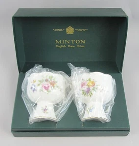 MINTON Marlow Fine Bone China England Candlestick Holders Pair of Two Boxed - Picture 1 of 10