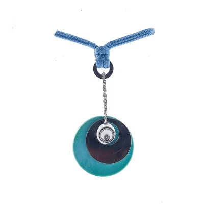 Collar con cordón colgante de oro turquesa diamante feliz Chopard Foto 1 de 4