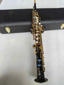 NEW S-901 straight Soprano saxophone Black Copper Bb sax With Mouthpiece - Picture 1 of 7