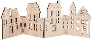 VBS Holz-Silhouette Häuserzeile, H 14 x L 38,5 cm, ideal für Fotos, Platzkarten - Bild 1 von 1