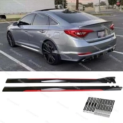 For Hyundai Sonata Sedan Extension Side Skirt Rocker Panel Lip Gloss Black DP - Image 1 of 4