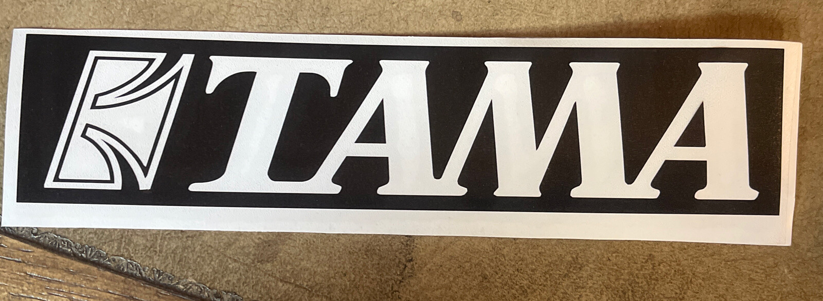 Tama Drums logo 9" X 2" Black logo DIE CUT sticker decal for bass drum