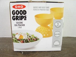 OXO 11207000 Good Grips Silicone Egg Poachers(Set of 2)Yellow Brand New open box - Picture 1 of 5