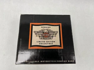 1933 Red Edition Harley-Davidson Motorcycle w/Sidecar Bank 1:12 Box, Certificate - Picture 1 of 5