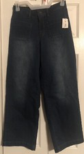 energie cropped Wide Leg jeans size 3 blue denim New