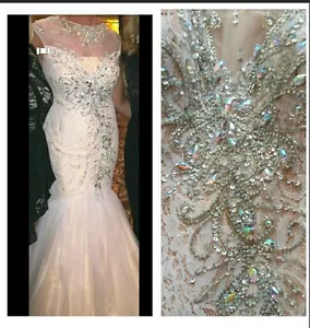 MACDUGGAL SPECIAL OCCASION EVENING GOWN SIZE 8-10 LACE,RHINESTONE,TULLE IVORY - Picture 1 of 12