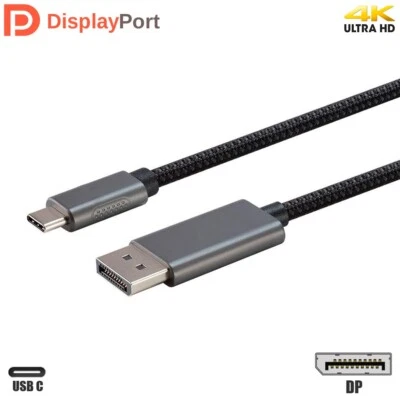 6FT USB-C 3.1 Type C to DisplayPort DP 1.4 Cable 4K 60Hz Bidirectional Braided - Image 1 of 4