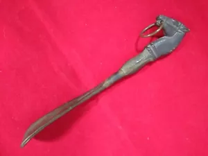 Vintage Handmade Shoehorn, Heavy Brass, w/ Horse's Head, 10-1/4" - Picture 1 of 8