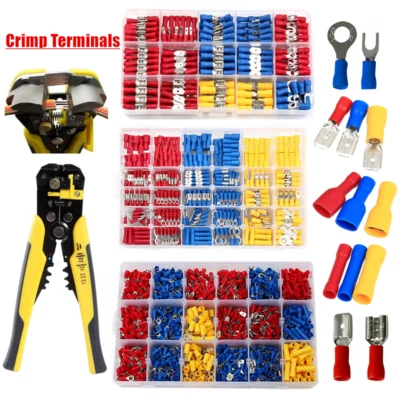 1200PCS Insulated Assorted Electrical Wiring Connectors Crimp Terminals Set Kits - Image 1 of 4