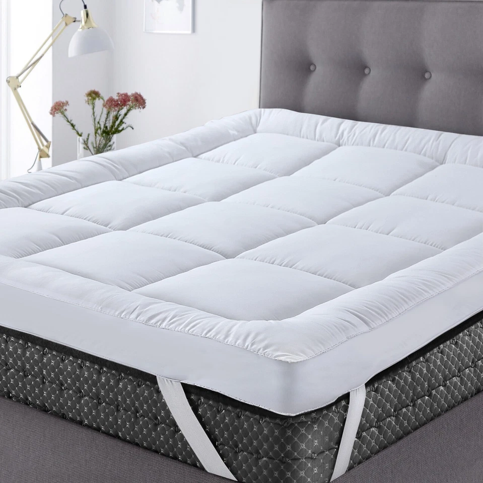 4" Inch Deep Mattress Topper Luxury Soft Hotel Quality Microfiber All Sizes 10cm