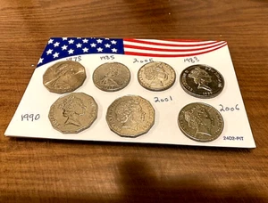 Instant Collection Uncirculated/Circulated 7 Coins from Fuji Australia N Jealand - Picture 1 of 6