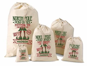 Saco de Papá Noel personalizado y bolsas de regalo - Diseño de elfo de Navidad - Madison - Imagen 1 de 2
