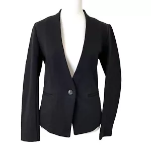 Rachel Roy Ponte Knit Blazer Jacket Office Minimalist Classic Black size Small - Picture 1 of 4