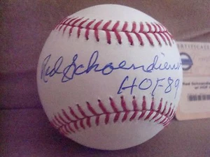 RED SCHODIENST AUTOGRAFIADO STEINER OFICIAL MLB BÉISBOL FIRMADO "HOF 89" - Imagen 1 de 3