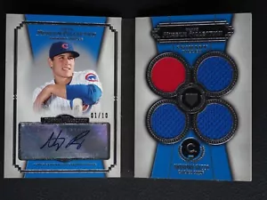 2013 Topps Museum Collection Anthony Rizzo AUTO Autograph Quad Relic Book #01/10 - Picture 1 of 2
