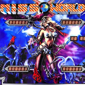 Geiger Miss Mundo Máquina Pinball Juego Cristal Trasero NUEVO - Imagen 1 de 13