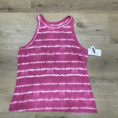 Top activo azul marino antiguo para mujer XL sin mangas rosa tie dye ropa deportiva corto Foto 1 de 4