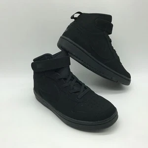 Nike Youth's Shoes "Court Borough Mid 2 (PSV)" -- Black/Black-Black - Picture 1 of 5