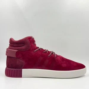 Adidas Tubular Invader Mens Red Suede Trainers UK Size 12 - Picture 1 of 12