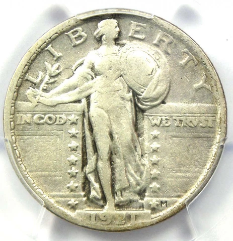 1921 Standing Liberty Quarter 25C Coin - Certified PCGS VF30 - Rare Key Date! Cover