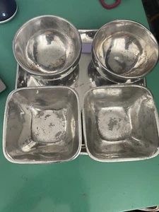 Pottery Barn Barona Aluminum Platter and 4 Serving Bowls  - Picture 1 of 18