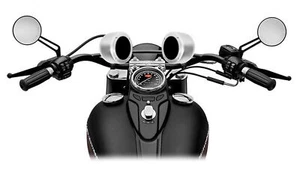 (2) Rockville MAC40B 4" Chrome Swivel Aluminum Motorcycle Handlebar Speaker Pods - Picture 1 of 7