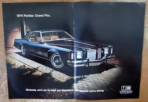 1974 Pontiac Grand Prix Original Color Centerfold Ad - Picture 1 of 1