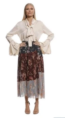 Falda midi floral plisada desenfrenada ZIMMERMANN NUEVA CON ETIQUETAS - Talla 1 (AUS 10) - $595 Foto 1 de 4