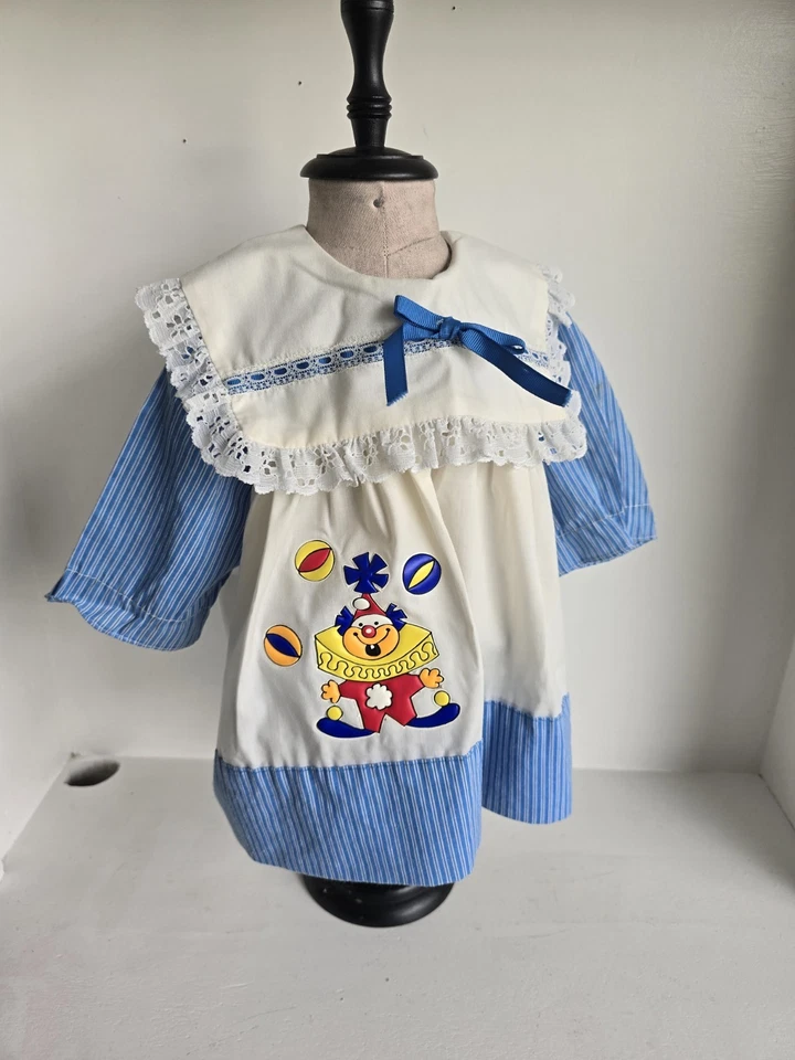  Vtg Clown Sailor Dress Vintage 12M Infant Unbranded - Image 1 of 4
