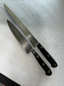 5 1/2" and 8" Chef's Knives  Sabatier Paris France PAIR Vintage Sharp! - Picture 1 of 24